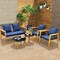 Outdoor 5-Piece Seating Set with 2 Coffee Tables for Backyard and Poolside
